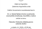 Poziv na lingvističku sridu: dr. sc. Nataša Šprljan, Čakavska i štokavska obilježja govora zadarske okolice