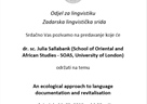 Lingvistička srida: predavanje: dr. sc. Julia Sallabank na temu "An ecological approach to language documentation and revitalisation "